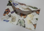 Конверт бабочки с глитерон и газетный мотив на молочном фоне, 11 * 16см., 502-2949 502-2949