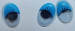 Глазки для игрушек овальные (голубые), 15мм., с ресницами, 1шт. 51-51813