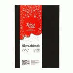 Блокнот для ескізів Sketchbook А5, чорна обкладинка, 100г/м2, 96арк.,ROSA Studio