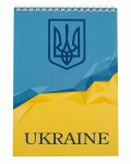 Блокнот на пружині UKRAINE, А5, 48арк., клітинка, картона обкладинка, блакитний, ВМ.24545104-14 ВМ.24545104-14