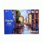 Полотно бавовняне в альбомі для ескізів Santi олійн. і акрил. фарбами, 280г/м2, А4, 10 арк.